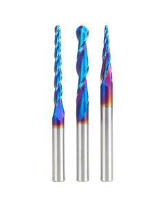 Amana Tool AMS-142-K 1/4" Spektra Solid Carbide Up-Cut Spiral 2D/3D Carving Router Bit Set, 3 Piece