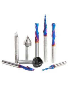 Amana Tool AMS-177-K 1/4" 8 Piece Spektra CNC Router Bit Set