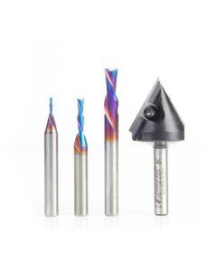 Amana Tool AMS-207 Matt's 4-Piece CNC Router Bit Starter Pack II