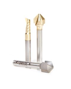 Amana Tool AMS-213, 1/4" 3-Piece ACM 90/108Deg Router Bit Pack