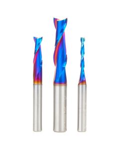Amana Tool AMS-236-K Spektra 3-Piece Solid Carbide Spiral Up-Cut Router Bit Set