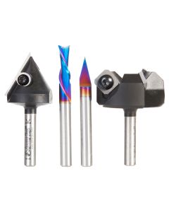 Amana Tool AMS-237 1/4" 4 Piece CNC Starter Pack Router Bit