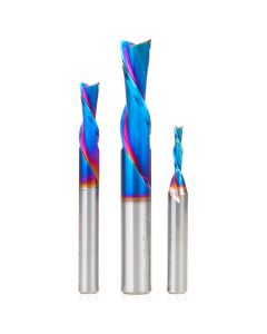 Amana Tool AMS-238-K Spektra 3 Piece Solid Carbide Spiral Down-Cut Router Bit Set