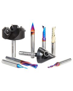 Amana Tool AMS-261 1/4" 8 Piece Solid Carbide CNC Advanced Master Router Bit Set