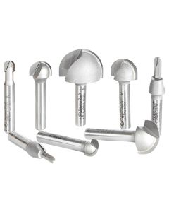 Amana Tool AMS-420 1/4" 8 Piece Carbide Tipped Core Box Router Bit Set