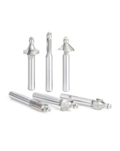 Amana Tool AMS-611, 1/4" 6-Piece Miniature Router Bit Pack