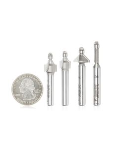 Amana Tool AMS-612 4 Piece 1/4"SHK Miniature Router Bit Pack
