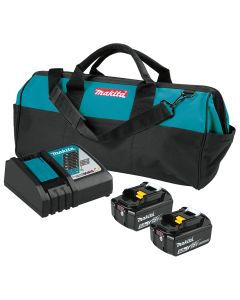 Makita BL1850BDC2X 18V Lithium‑Ion Cordless Battery and Rapid Optimum Charger Starter Pack
