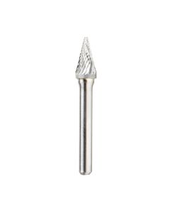 Amana Tool BURS-224, SM-4DC 3/8" x 5/8" x 1/4" Pointed Cone Shape Double Cut Burr Bit