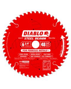 Diablo Tools D0649F, 6-3/4" x 48-Teeth Steel Demon Saw Blade for Medium Metal