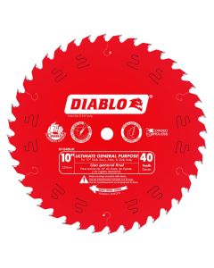 Diablo D1040UX 10" x 40T Ultimate General Purpose Saw Blade