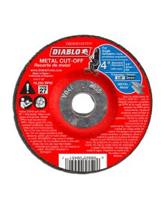 Diablo Tools DBD040125701F, 4" x 1/8" x 5/8" Type 27 Metal Cut-Off Disc