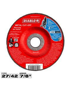Diablo Tools DBD045063701F, 4-1/2" x 1/16" x 7/8" Type 27 Metal Cut-Off Disc