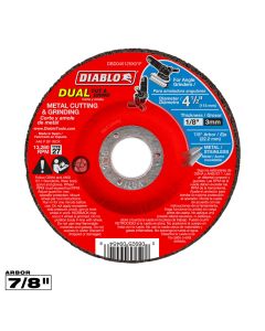 Diablo Tools DBD045125X01F, 4-1/2" x 1/8" x 7/8" Type 27 Metal Dual Cut & Grind Disc