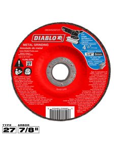 Diablo Tools DBD045250701F, 4-1/2" x 1/4" x 7/8" Type 27 Metal Grinding Disc