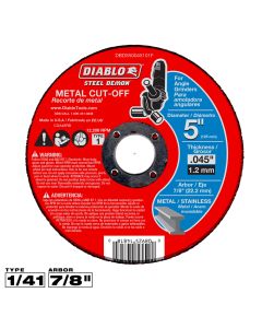 Diablo Tools DBD050040101F, 5" x 0.04" x 7/8" Type 1 Metal Cut-Off Disc