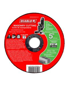 Diablo Tools DBD050063101C, 5" x 1/16" x 7/8" Type 1 Masonry Cut-Off Disc