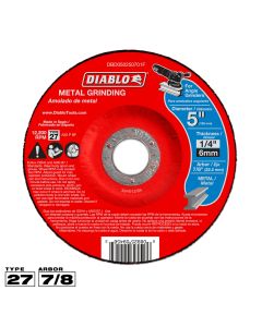 Diablo Tools DBD050250701F, 5" x 1/4" x 7/8" Type 27 Metal Grinding Disc