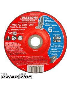 Diablo Tools DBD060045701F, 6" x 0.045" x 7/8" Type 27 Metal Cut-Off Disc