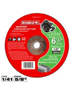 Diablo Tools DBD065125L01C, 6-1/2" x 1/8" x 5/8" Type 1 DKO Carbide Masonry Cut-Off Disc