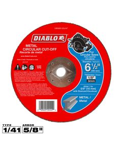 Diablo Tools DBD065125L01F, 6-1/2" x 1/8" x 5/8" Type 1 DKO Metal Cut-Off Disc