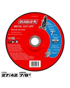 Diablo Tools DBD070063701F, 7" x 1/16" x 7/8" Type 27 Metal Cut-Off Disc