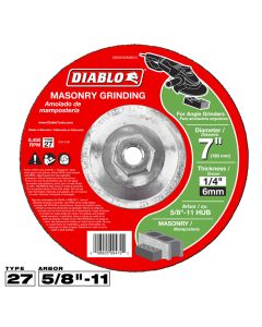 Diablo Tools DBD070250B01C, 7" x 1/4" x 5/8"-11 Type 27 Masonry Grinding Disc