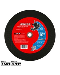 Diablo Tools DBD100093L01F, 10" x 3/32" x 5/8" Type 1 Metal Cut-Off Disc