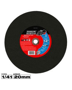 Diablo Tools DBDS14125G01F, 14" x 1/8" x 20mm Type 1/41 SD High Speed Metal Cut-Off Disc