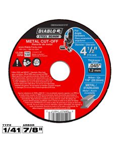 Diablo Tools DBDS45045101F, 4-1/2" x 0.045" x 7/8" Type 1 SD Metal Cut-Off Disc