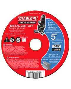 Diablo Tools DBDS50045101F, 5" x 0.045" x 7/8" Type 1 SD Metal Cut-Off Disc