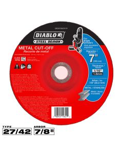 Diablo Tools DBDS70063701F, 7" x 1/16" x 7/8" Type 27 SD Metal Cut-Off Disc