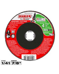 Diablo Tools DBX045063101C, 4-1/2" x 1/16" x 7/8" Type 1 X-Lock Masonry Cut-Off Disc