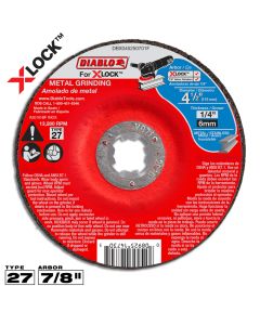 Diablo Tools DBX045250701F, 4-1/2" x 1/4" x 7/8" Type 27 X-Lock Metal Grinding Disc