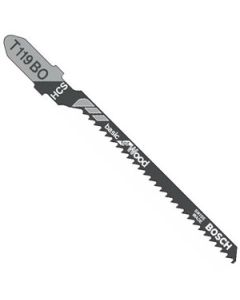 T119BO 3" 12 TPI HCS Jig Saw Blades for Curve Cuts in Wood, 5/Pack