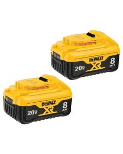 DeWalt DCB208-2 XR 20V Max 8 Ah Lithium Ion Battery Pack, 2 Piece