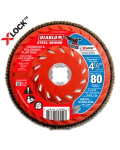 Diablo Tools DCX045080X03F, 4-1/2" 80G X-Lock Flap Disc, 3/Pack