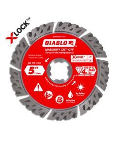 Diablo Tools DDX050SET101C, 5" X-Lock Diamond Segmented Turbo Masonry Cut-Off Disc, 1/Pack