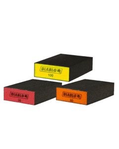 Diablo Tools DFBBLOCAST03G, 4" x 2-3/4" x 1" AST Flat Edge Sanding Sponge, 3/Pack