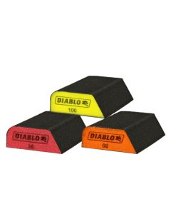 Diablo Tools DFBCOMBAST03G, 36/60/100 Assorted Spanding Sponge Block, 3/Pack