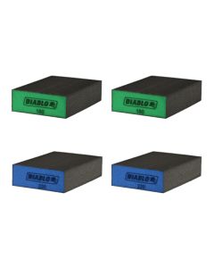 Diablo Tools DFBLBLOSMF04G, 5" x 3" x 1" AST Large Sanding Sponge, 4/Pack