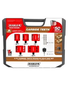 Diablo Tools DHS08SCTR, Demo Demon 8 Piece CT Rough-In Hole Saw Set