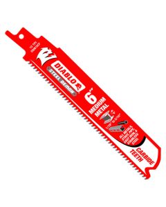 Diablo Tools DS0610CF3, 6" 10TPI TCT Reciprocating Saw Blade, 3 Pack for Medium Metal