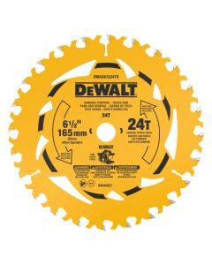 DeWalt DWA261224TS, 6-1/2" 24T General Purpose Track Saw Blade