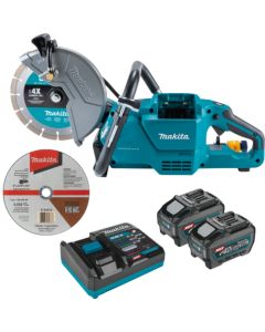 Makita GEC03T, 40V Max XGT 9" 5.0 Ah Brushless Power Cutter Kit w/AFT, Electric Brake