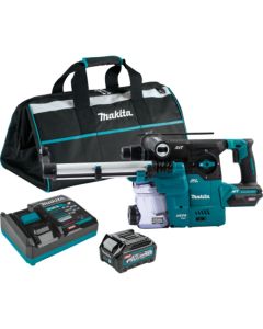 Makita GRH08M1W, 40V Max XGT 1‑3/16" Brushless Cordless Rotary Hammer Kit w/Dust Extractor