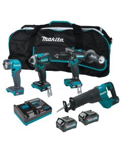 Makita GT401M1D1 40V Max XGT Cordless 4‑Piece Combo Kit, 2.5Ah/4.0Ah Batteries