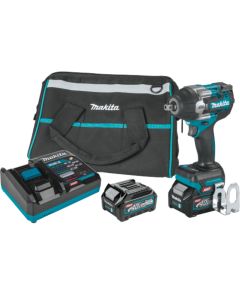 Makita GWT08D, 40V Max XGT 2.5Ah 4-Spd BL 1/2" Sq. Impact Wrench Kit w/Detent Anvil