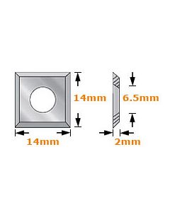 14 x 14 x 2mm - 4 Cutting Edges