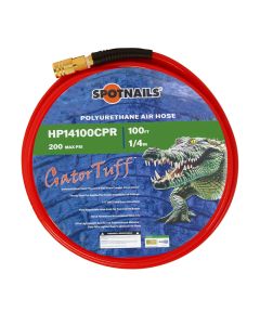 Spotnails HP14100CPR, 1/4" x 100' Red Poly Hose with Fittings
